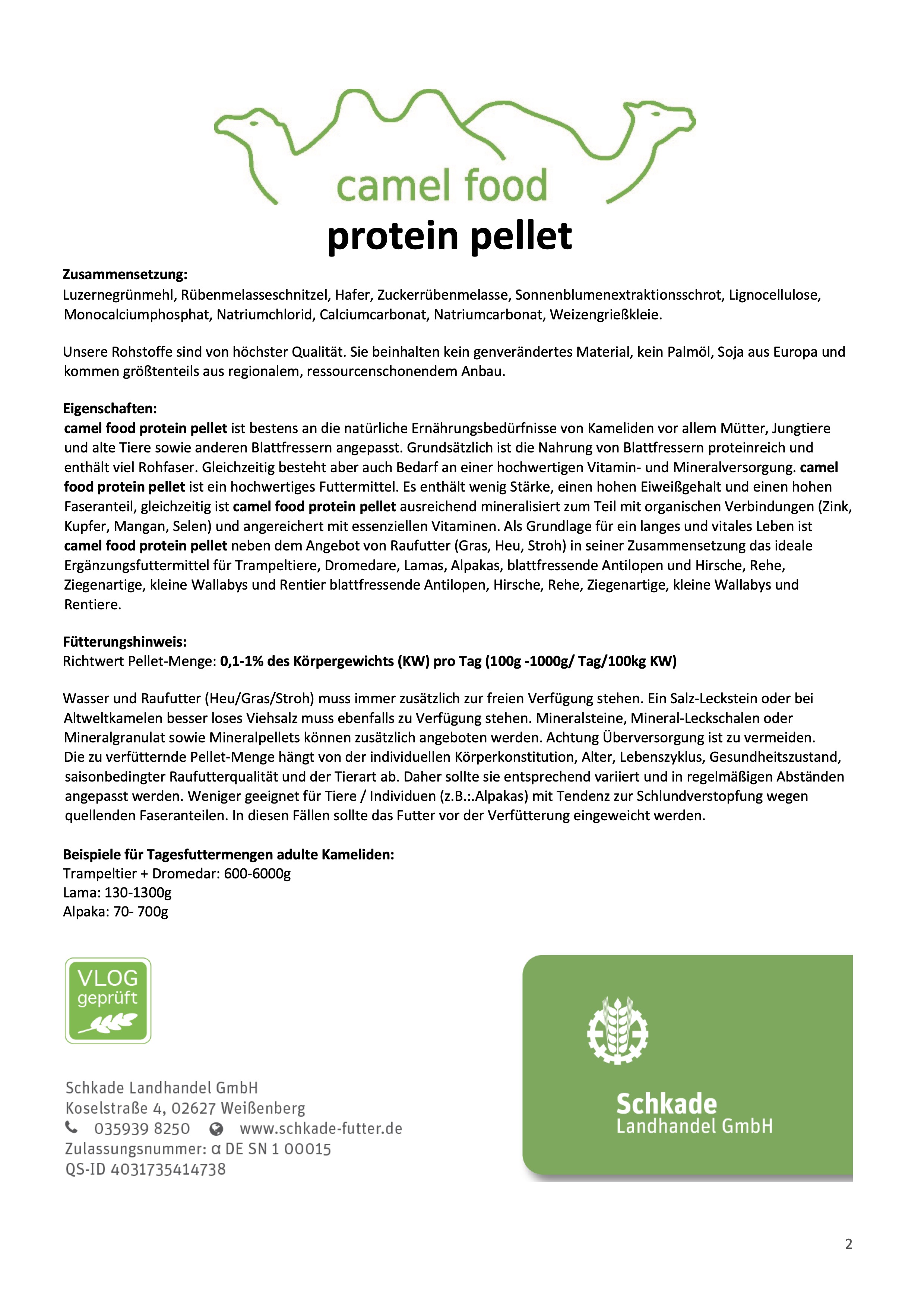 camel food - protein pellet  - Ergänzungsfutter speziell für Trampeltiere, Dromedare, Lama und Alpaka. Auch geeignet für blattfressende: Antilopen, Hirsche, Rehe, Ziegenartige, kleine Wallabys und Rentiere